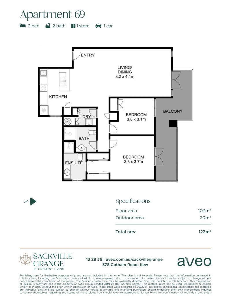 North-facing two-bedroom apartment!