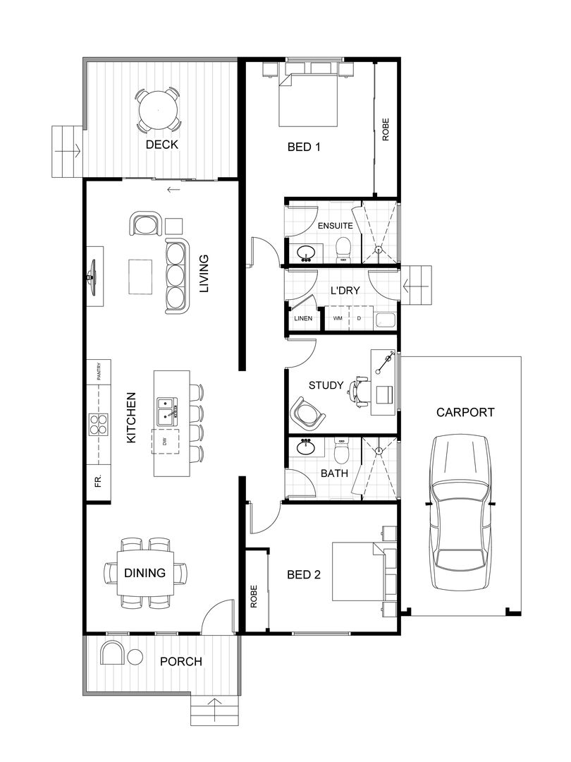 Lot 36 - Relax and unwind in an open-plan living space with a separate study in the Hawkins.