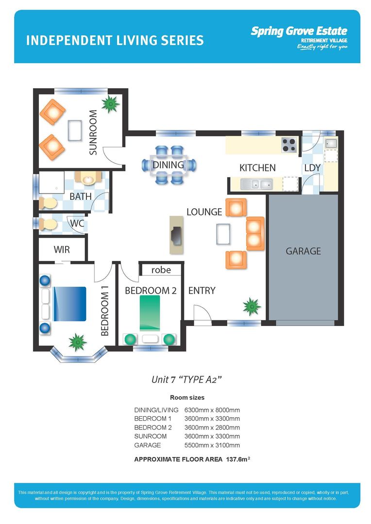 Spacious independent living unit, perfect for the retiree requiring a little extra space!