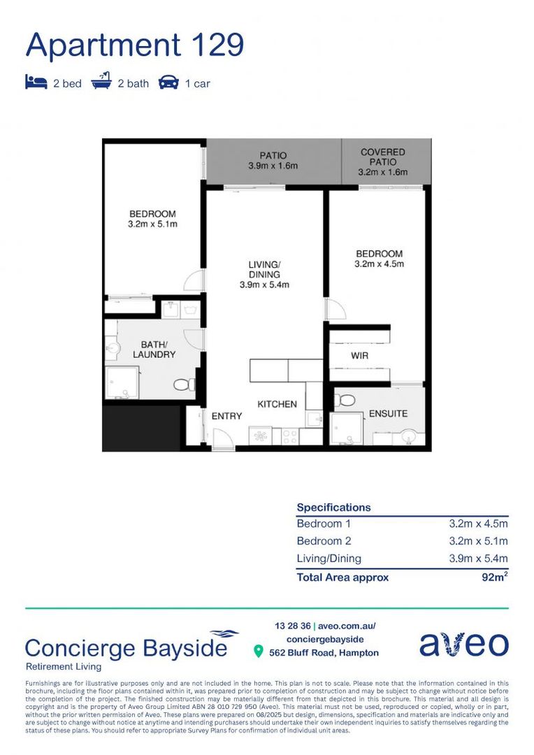 Large 2-bedroom, 2-bathroom ground-floor apartment