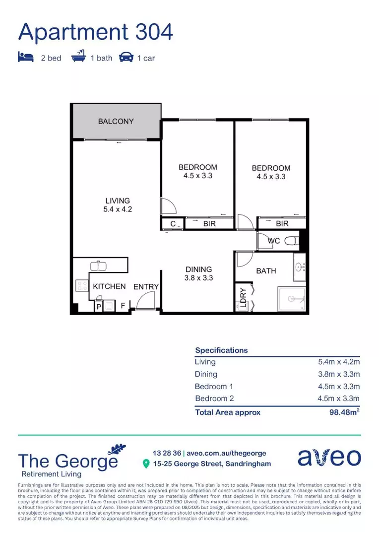 Bright and beautiful two-bedroom apartment with separate dining room