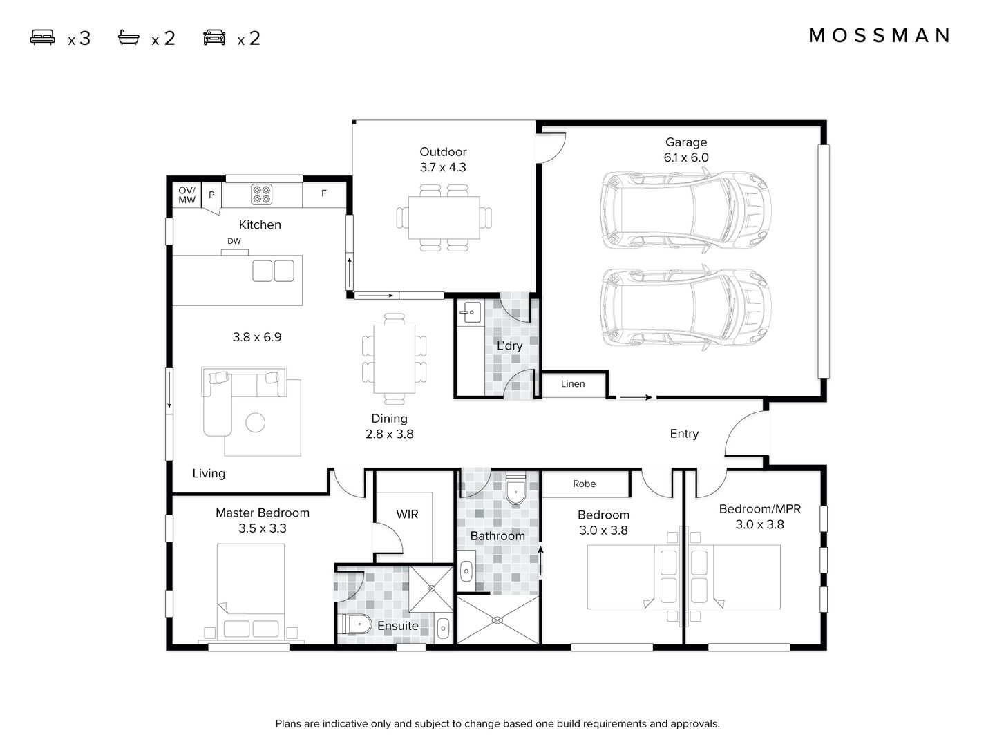 Final Release 3 Bed 2 Bath 2 Car Homes