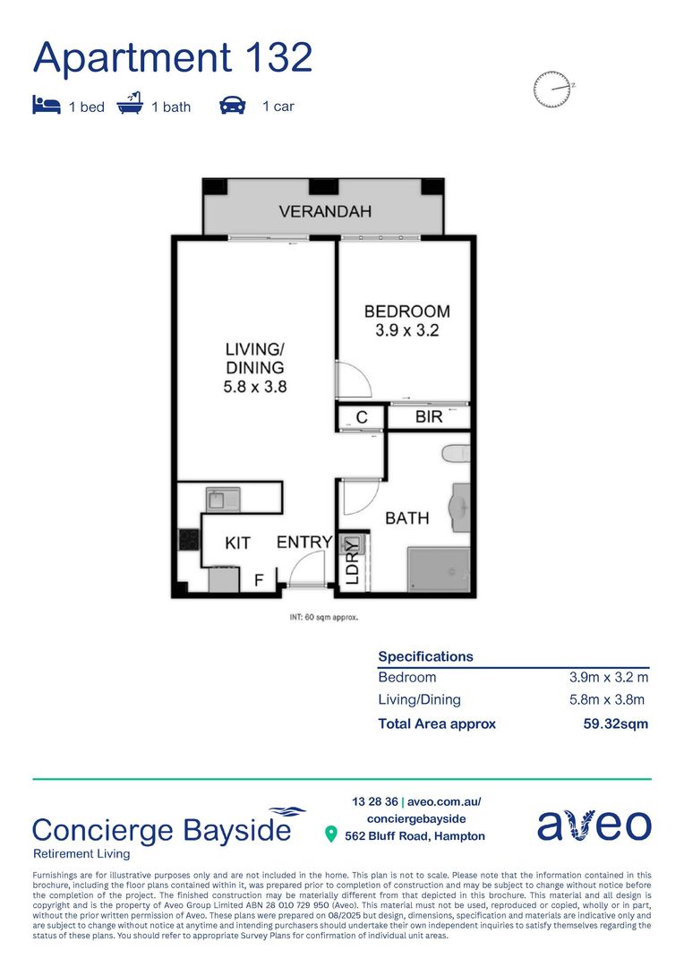Light and bright one-bedroom apartment