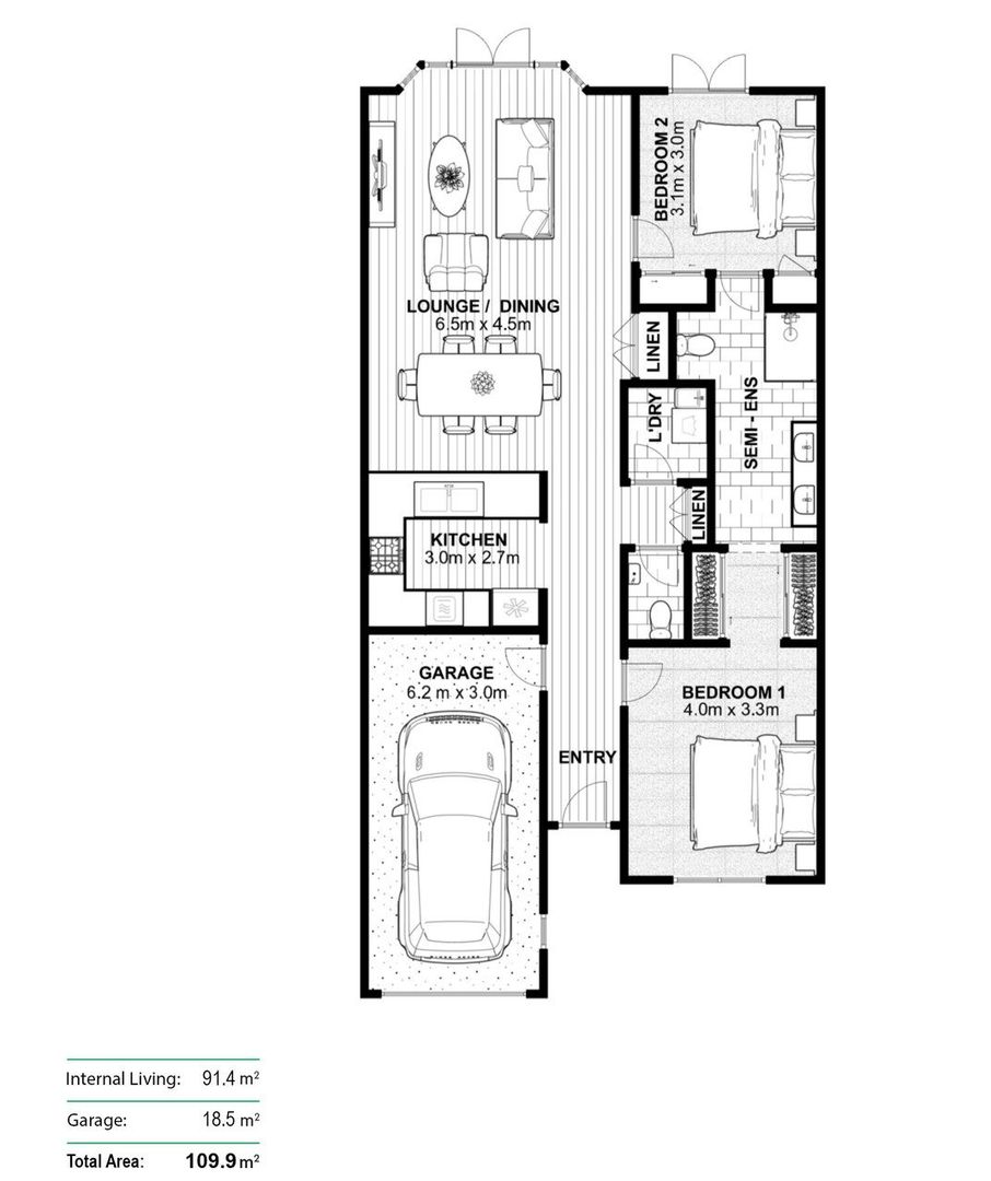 Spacious Living, Sunny Courtyard