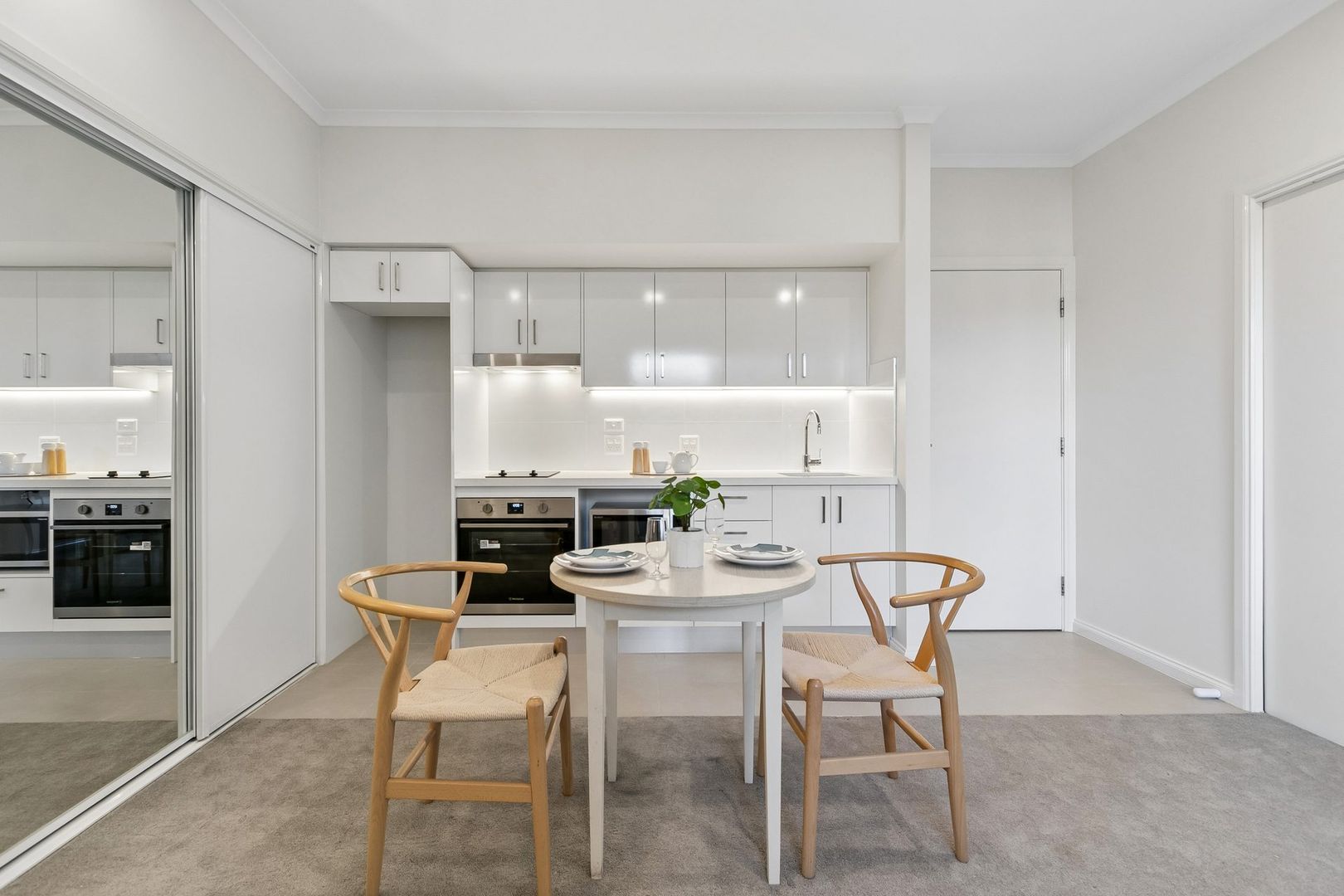 Modern studio apartment with a new kitchen