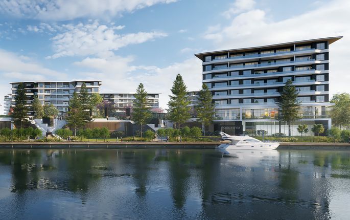 Construction work has begun on the waterside Esperance project on the Gold Coast