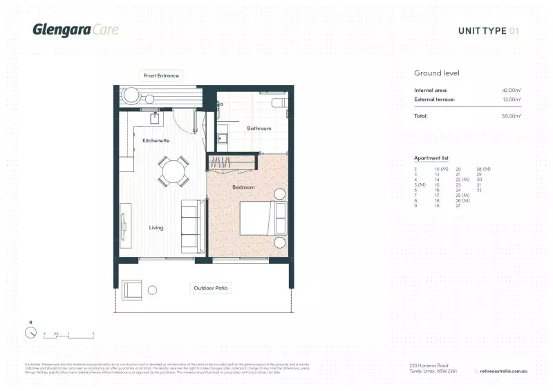 Private apartment at end of the corridor with beautiful outdoor terrace.