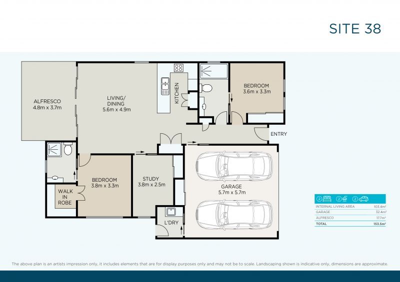 Beautiful Two bedroom Home + Study