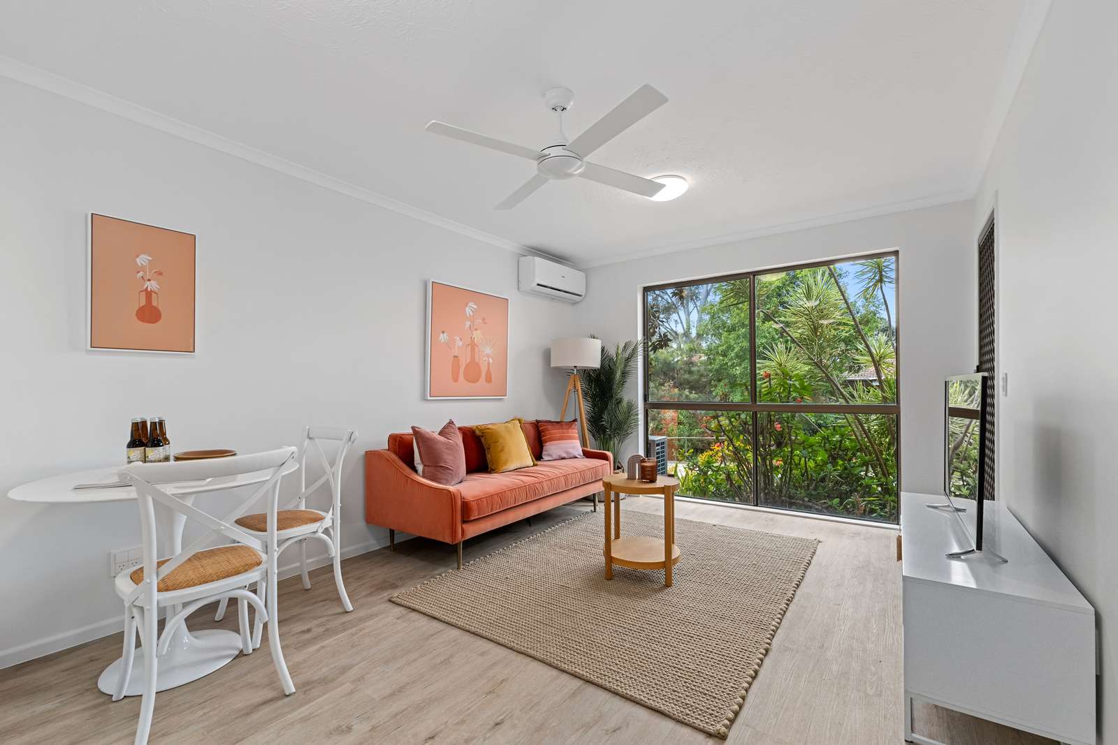 Charming one-bedroom plus study apartment surrounded by lush greenery