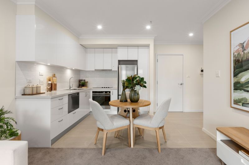 Courtyard-facing apartment on level 3 with serene views