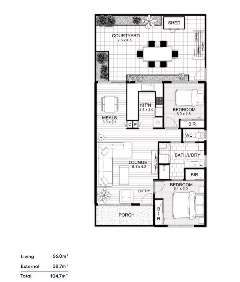 Stylish Home with Private Courtyard