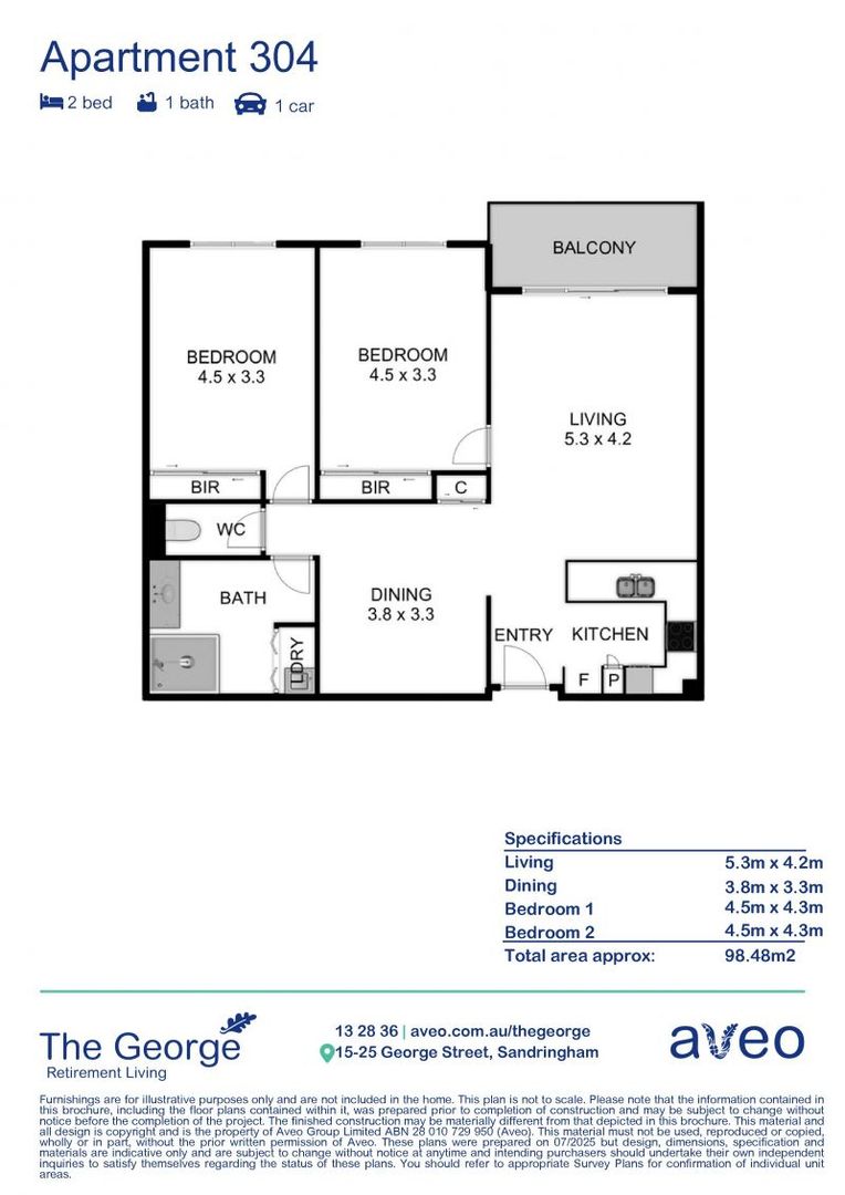 Light, bright & spacious one-bedroom apartment