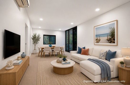 Light-Filled Beachside Apartment with North-Facing Balcony