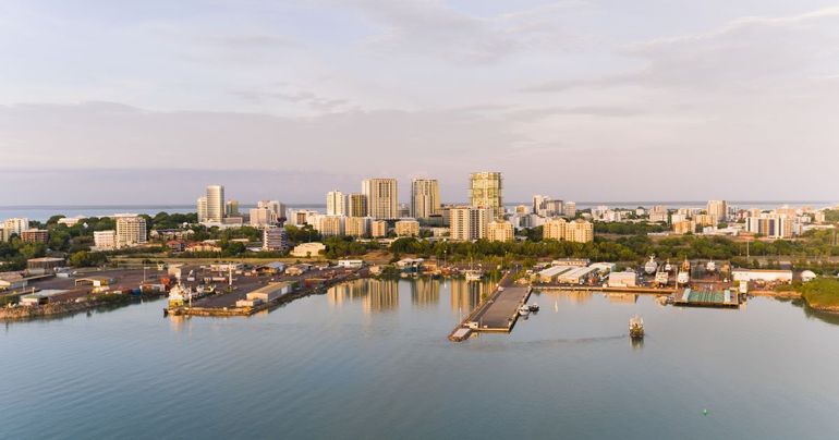 Aerial view of Darwin skyline