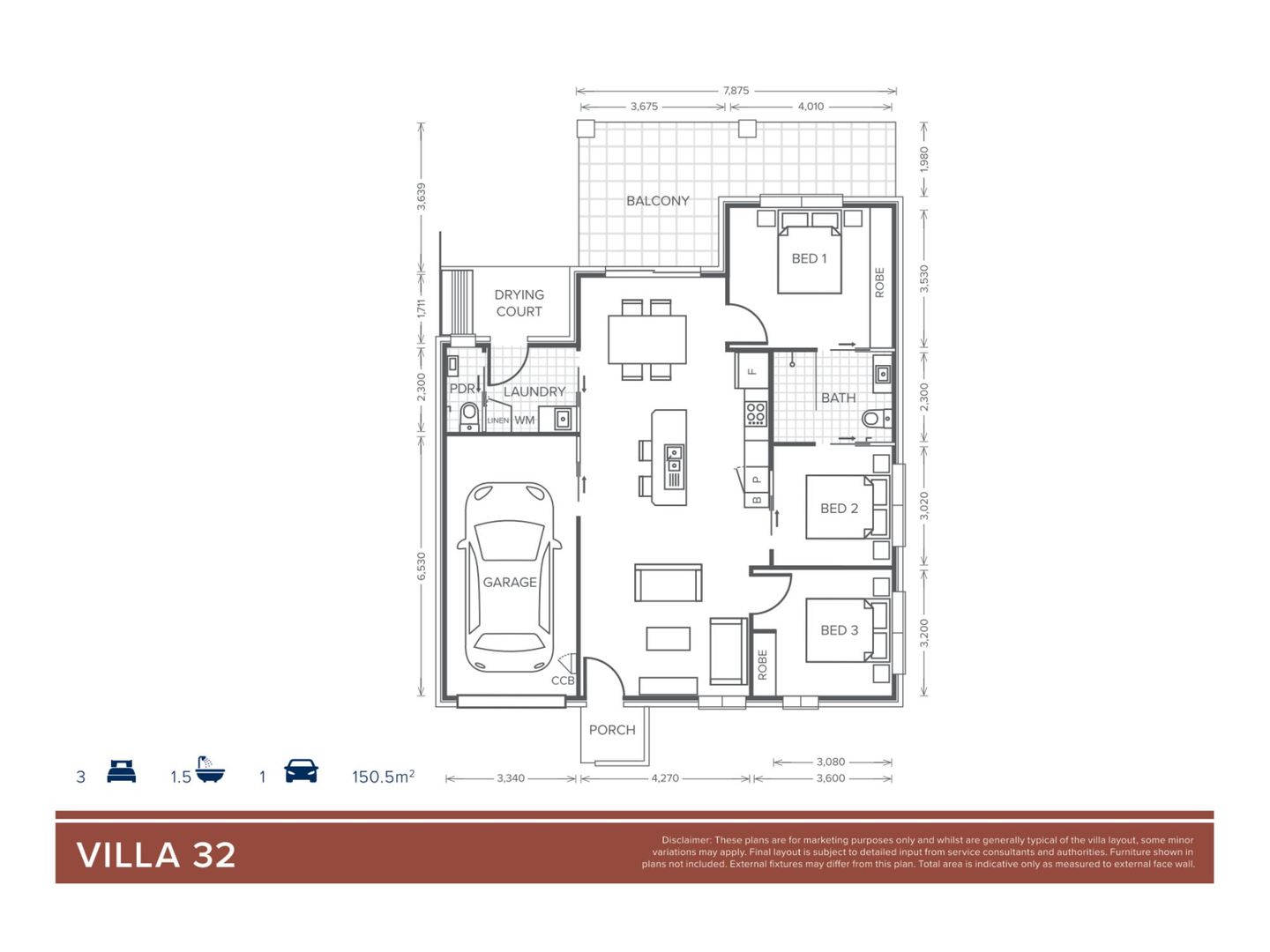 Villa 32 | 2 bed + Study