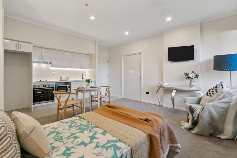 Modern studio apartment with a new kitchen