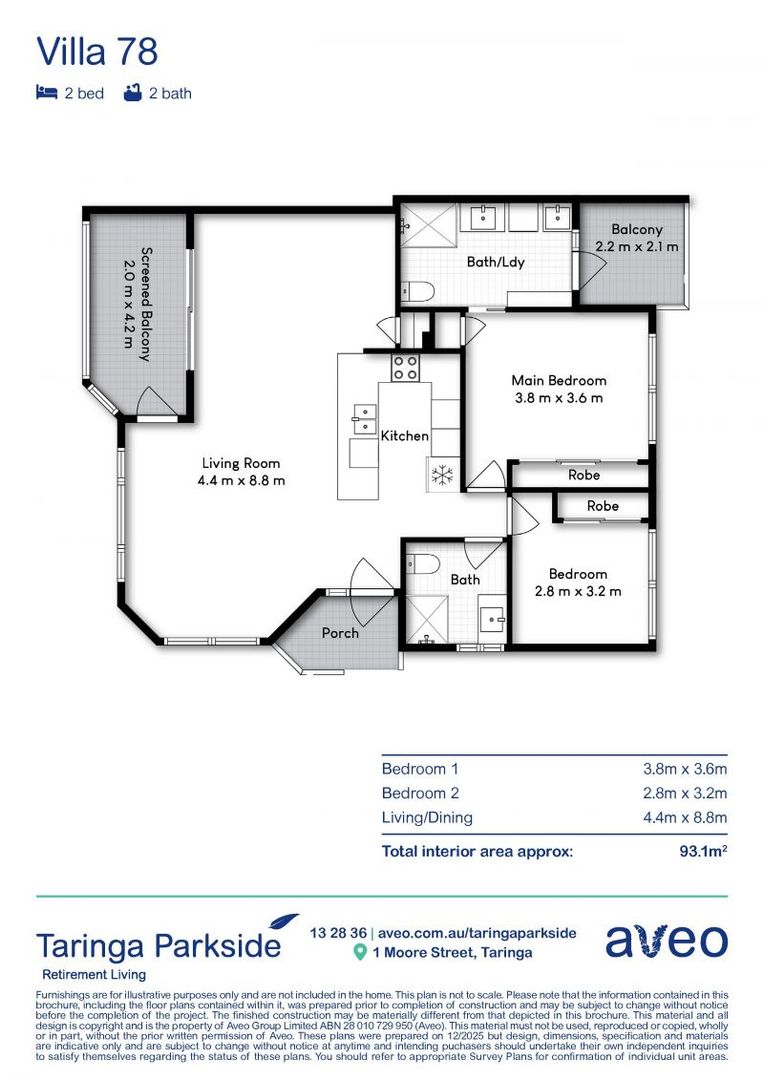 Modern two-bedroom villa