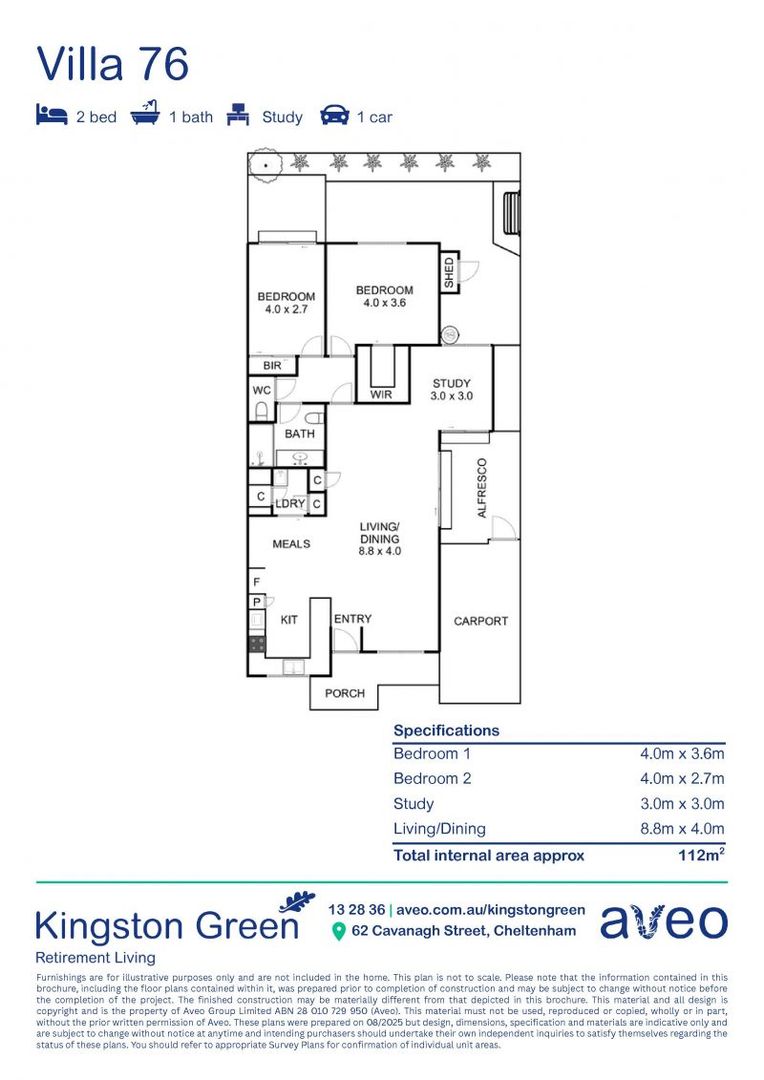 Two-bedroom villa with private entertaining area