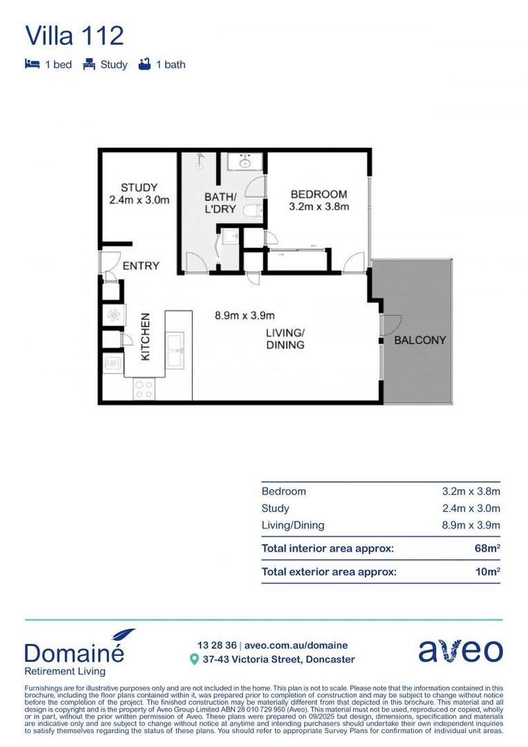 One-bedroom ground floor apartment with an open study