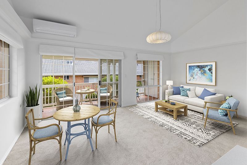 This elegant north east facing two bedroom unit offers refined living in a peaceful, private setting.