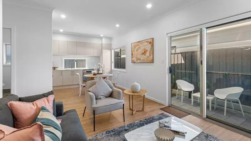 light-filled 2 bed home with skillion roof