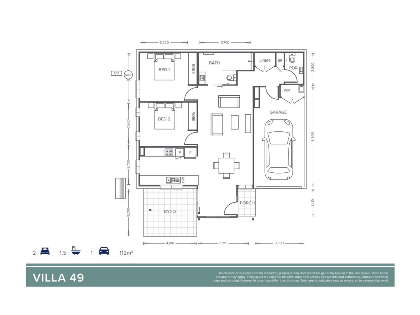 Villa 49 | 2 bed, 1 bath & powder - Oak Tree Retirement Village Goonellabah