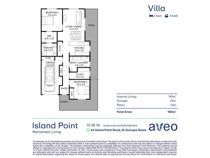 Refined Retirement Living – Two Bedrooms Plus Study