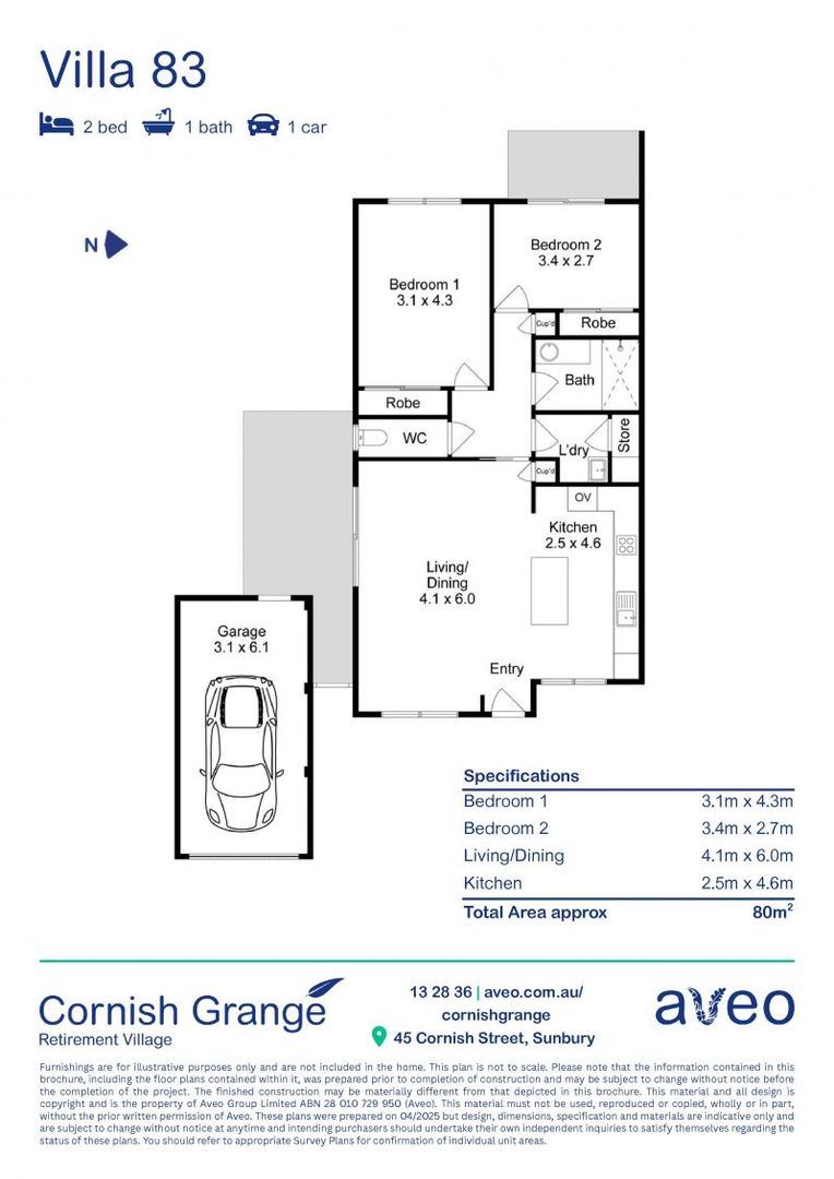 Stylish 2-bedroom villa with an open-plan design