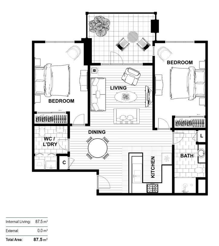 Stylish North-Facing Penthouse with Sunlit Balcony