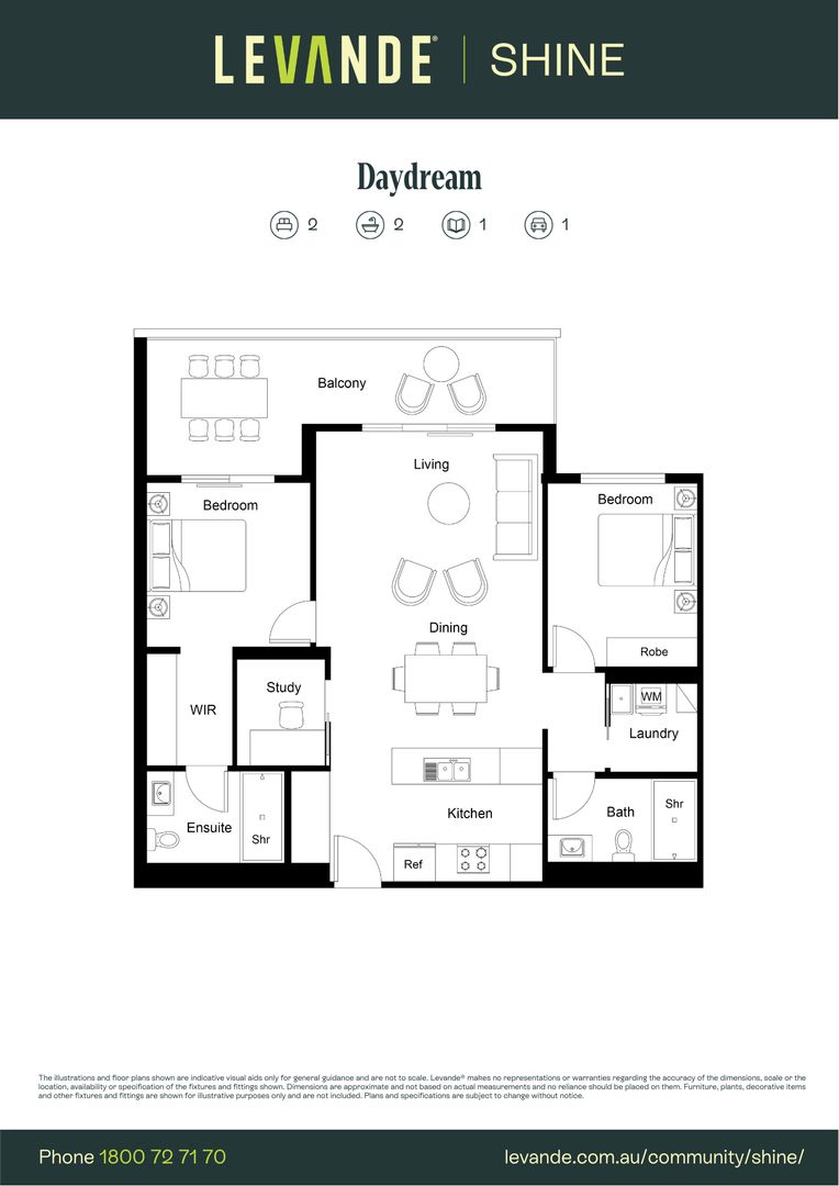 Two Bedroom + Study | Apartment 504