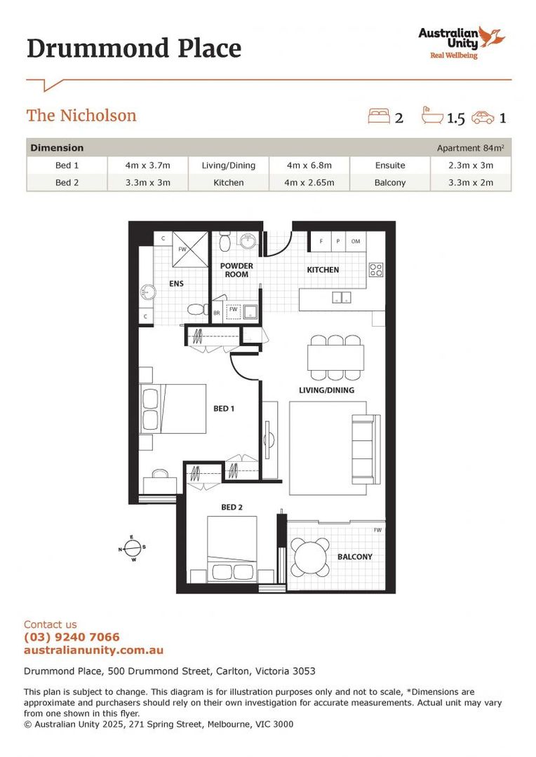 Bright West Facing Two-Bedroom Apartment in the Heart of Carlton