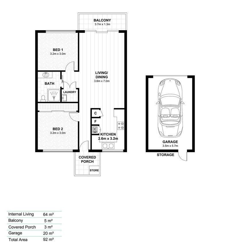 Modern and Stylish Living with a Balcony
