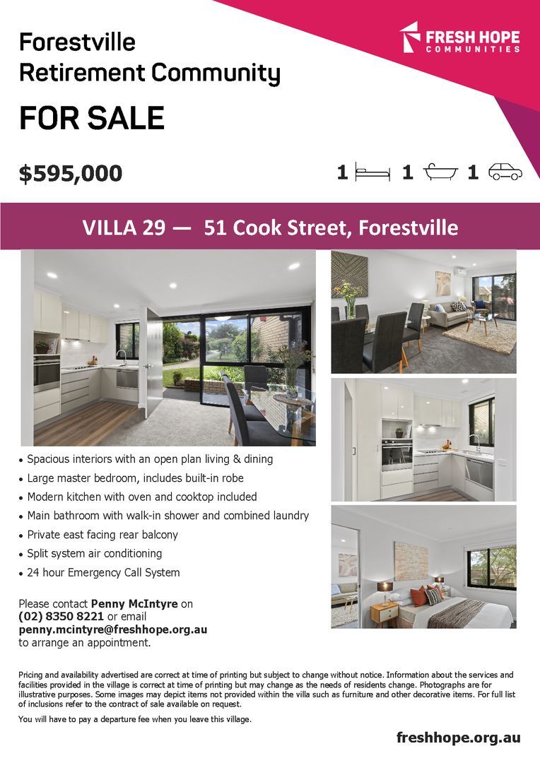 One Bedroom Villa - For Sale $595,000