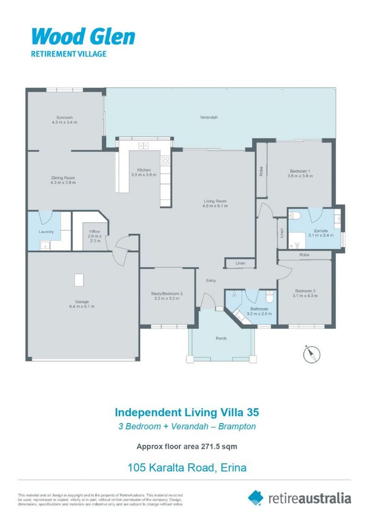 Luxury Retirement Living – Spacious fully renovated 3 bedroom villa with double garage.