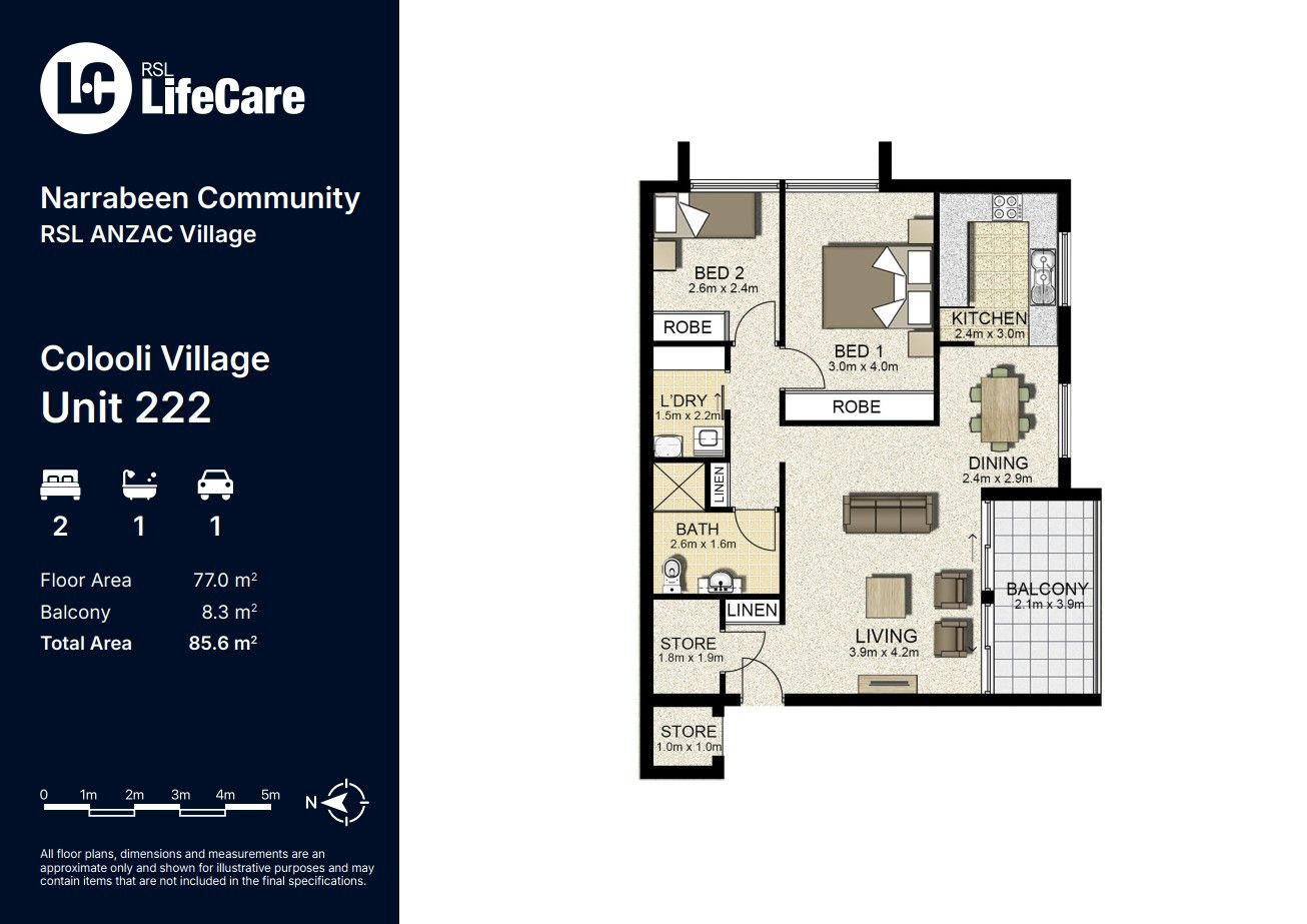 Spacious and Light-filled 2 Bedroom Home