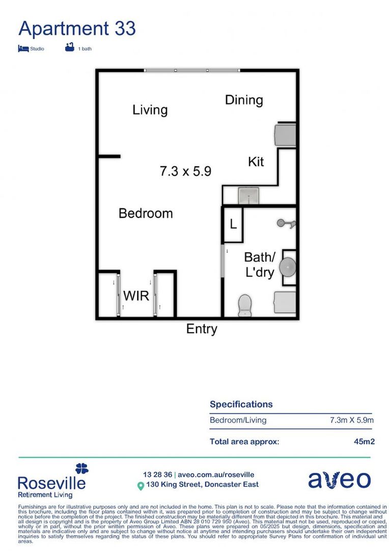 Beautifully Renovated Studio Apartment – Spacious, Stylish & Serviced