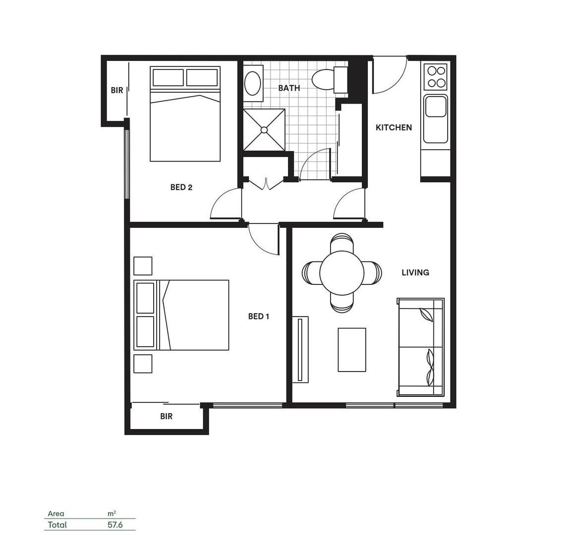 Serviced Apartment | Bluegum Floorplan