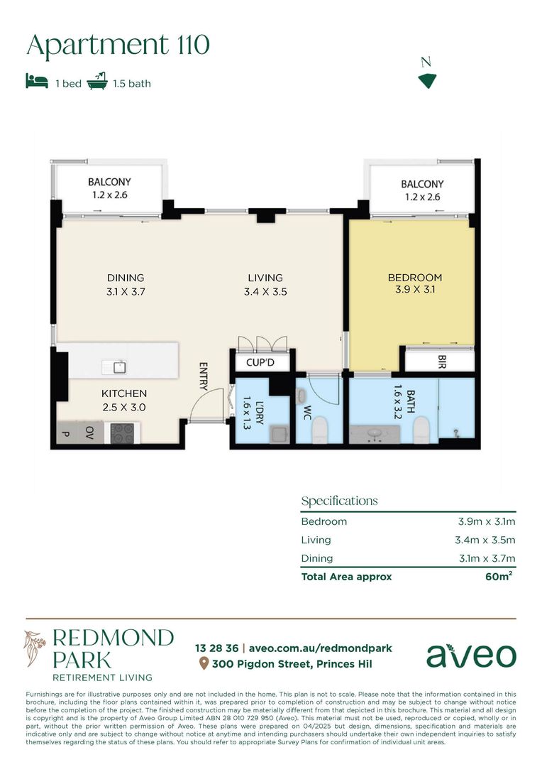 Newly refurbished one bedroom apartment