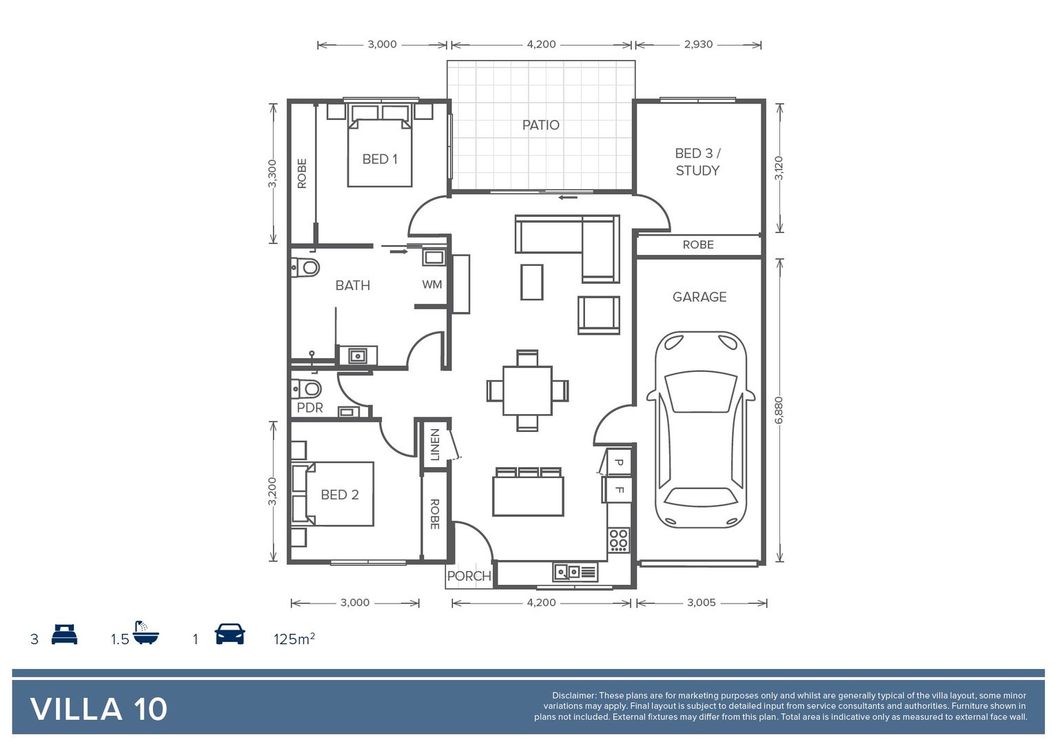 Oak Tree Retirement Village Norman Gardens - 3 Bed + 1 Bath + Powder Villa