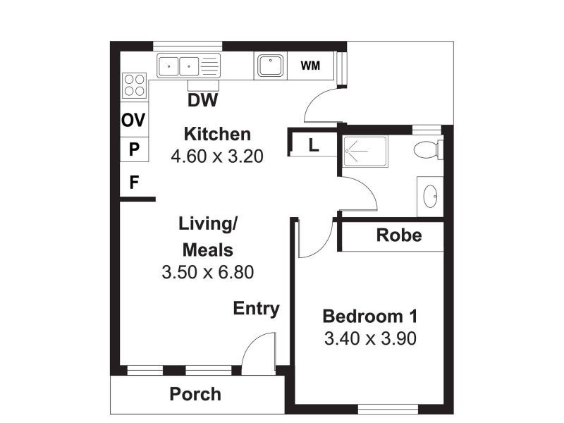 Renovated one bedroom unit with open plan living