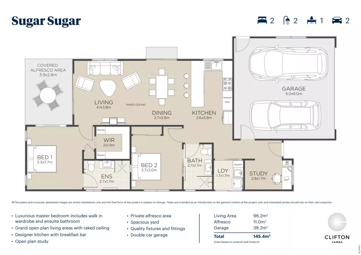 Clifton Yamba | Sugar Sugar - 2+ bedrooms - Site #73 | North facing aspect