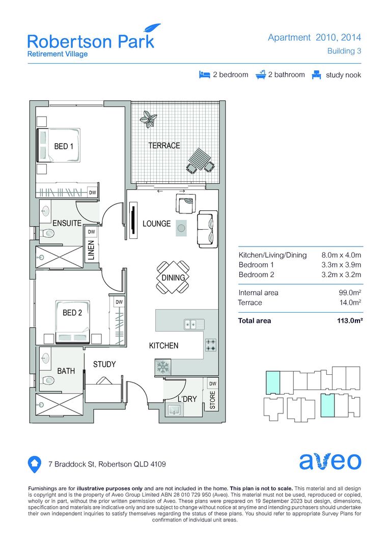 Lower open-plan two-bedroom apartment
