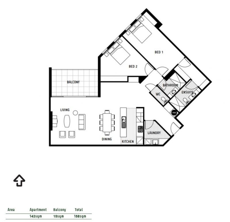 Oversized North-Facing Apartment with Garden Views