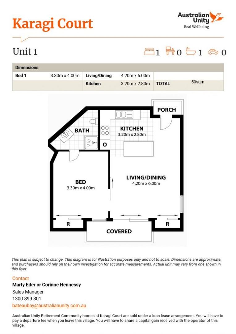 Over 55's Ground Floor, One Bedroom Unit!