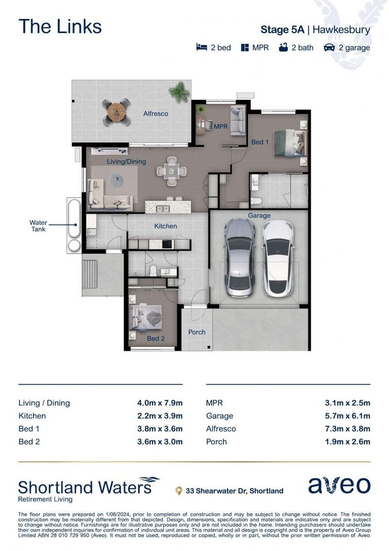 Spacious 'Hawkesbury' villa design