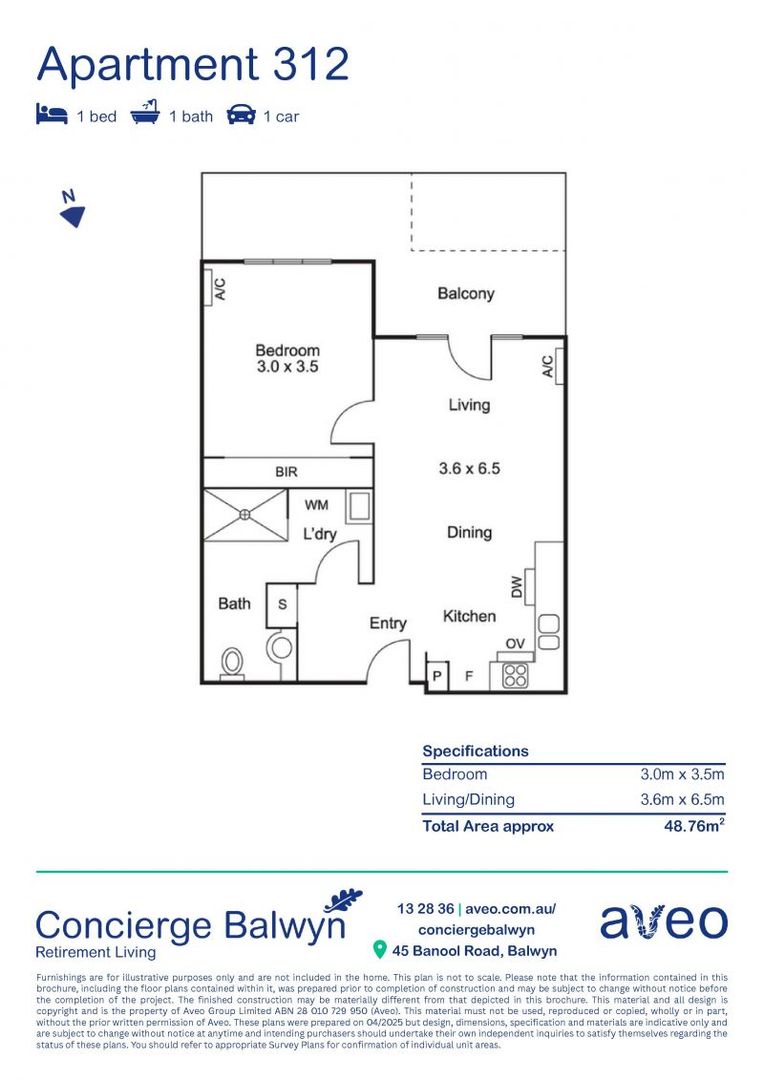 Courtyard-facing apartment on level 3 with serene views