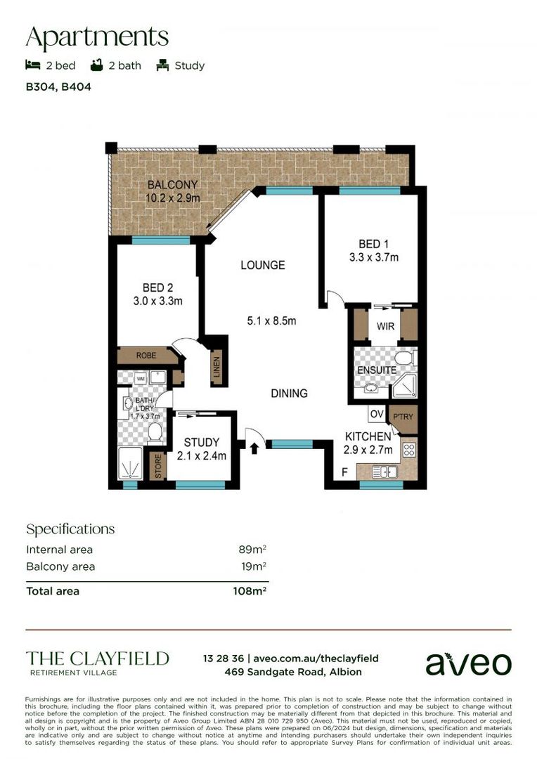 Incredible two-bedroom plus study