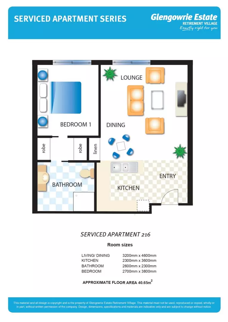 Spacious serviced apartment filled with natural light