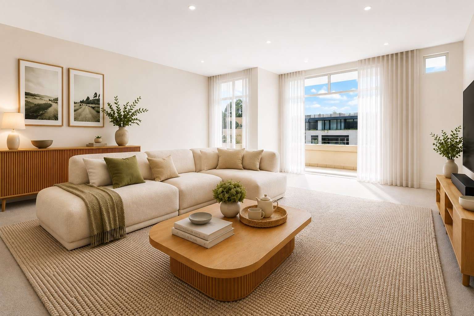 Spacious two-bedroom apartment with north-facing balcony