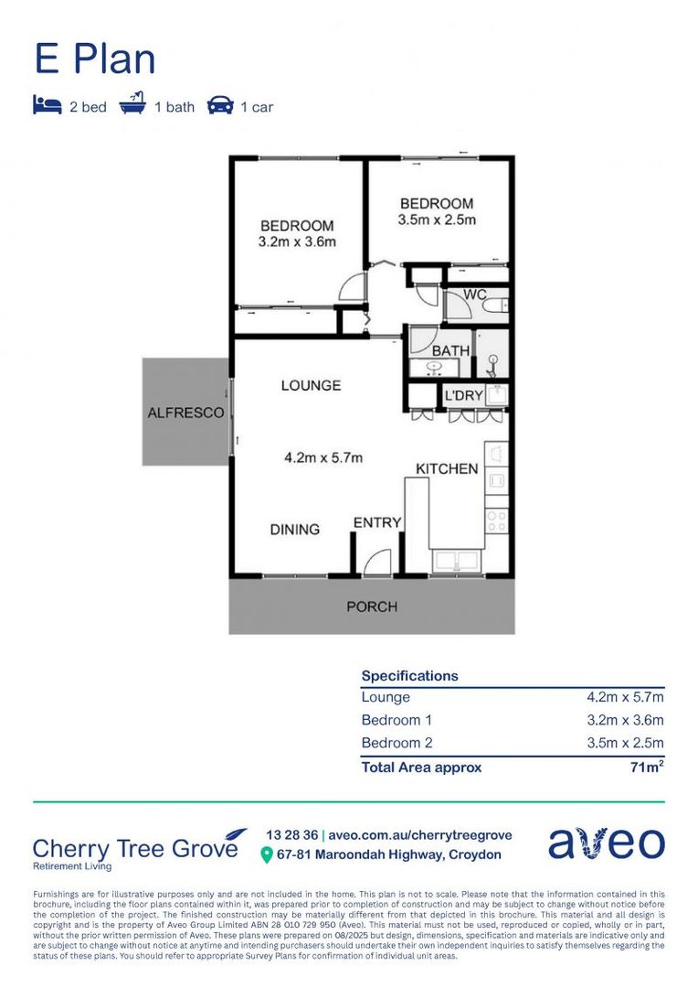 Low-maintenance two-bedroom villa close to community centre